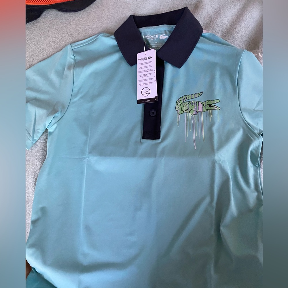 Blue polo Lacoste shirt size small